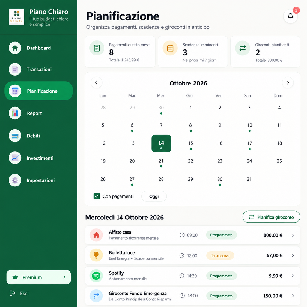 PIANO CHIARO _Piano Spese
